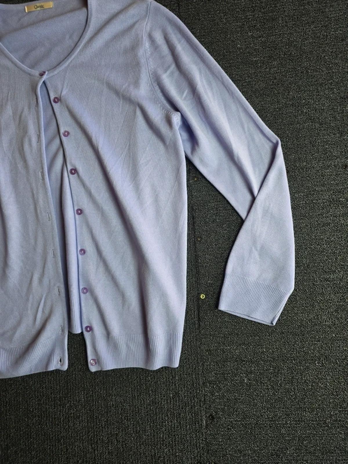 Marks & Spencer Lilac Cardigan Size 16 Classic Button Up Lightweight Knit