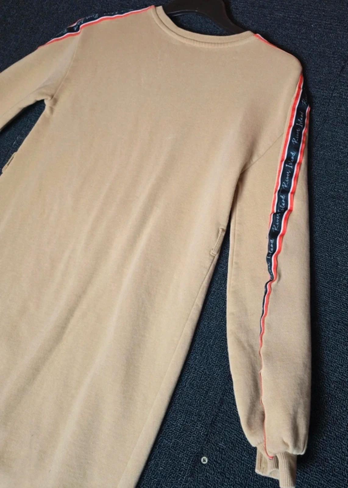 River Island beige long sleeved jumper dress 11-12years