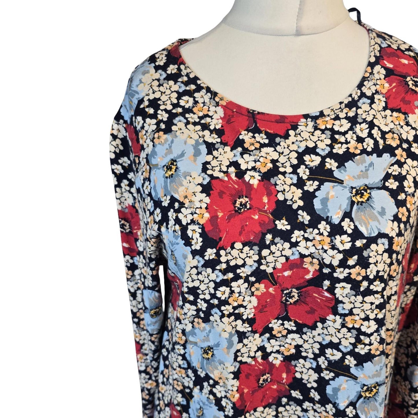 Tu Multicoloured Long Sleeve Longline T-Shirt Size 14 Causal