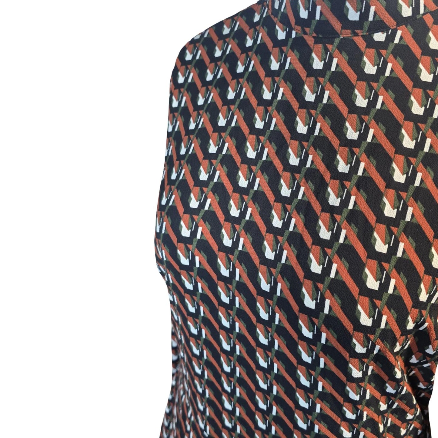 Next Dress Brown Multicoloured Size 12 Long Sleeved Smart Causal