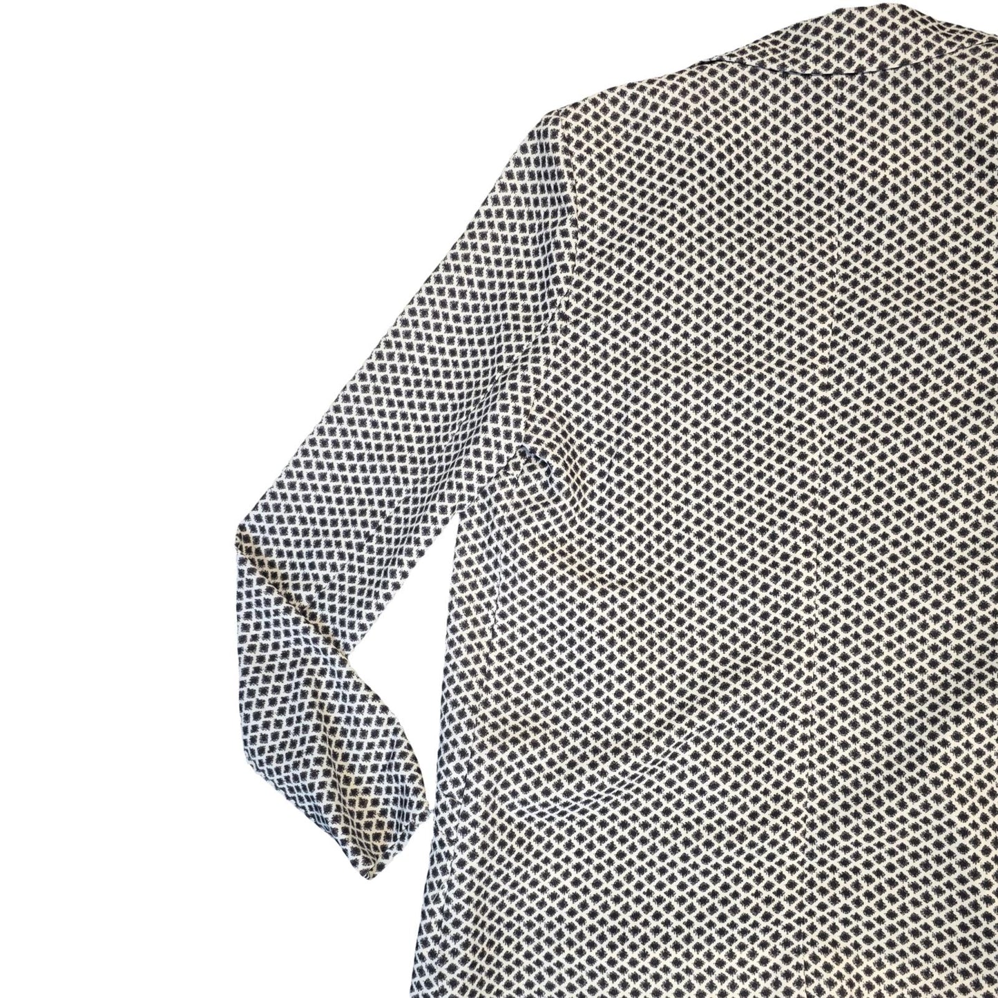 H&M Black & White Geometric Print Blazer Size 8 Tailored Monochrome Style