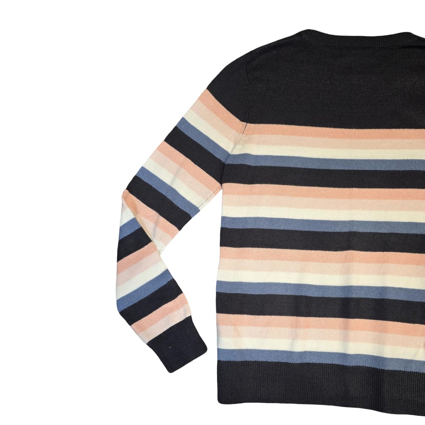 Matalan Striped Jumper Black Pink Blue White Long Sleeve Size 8