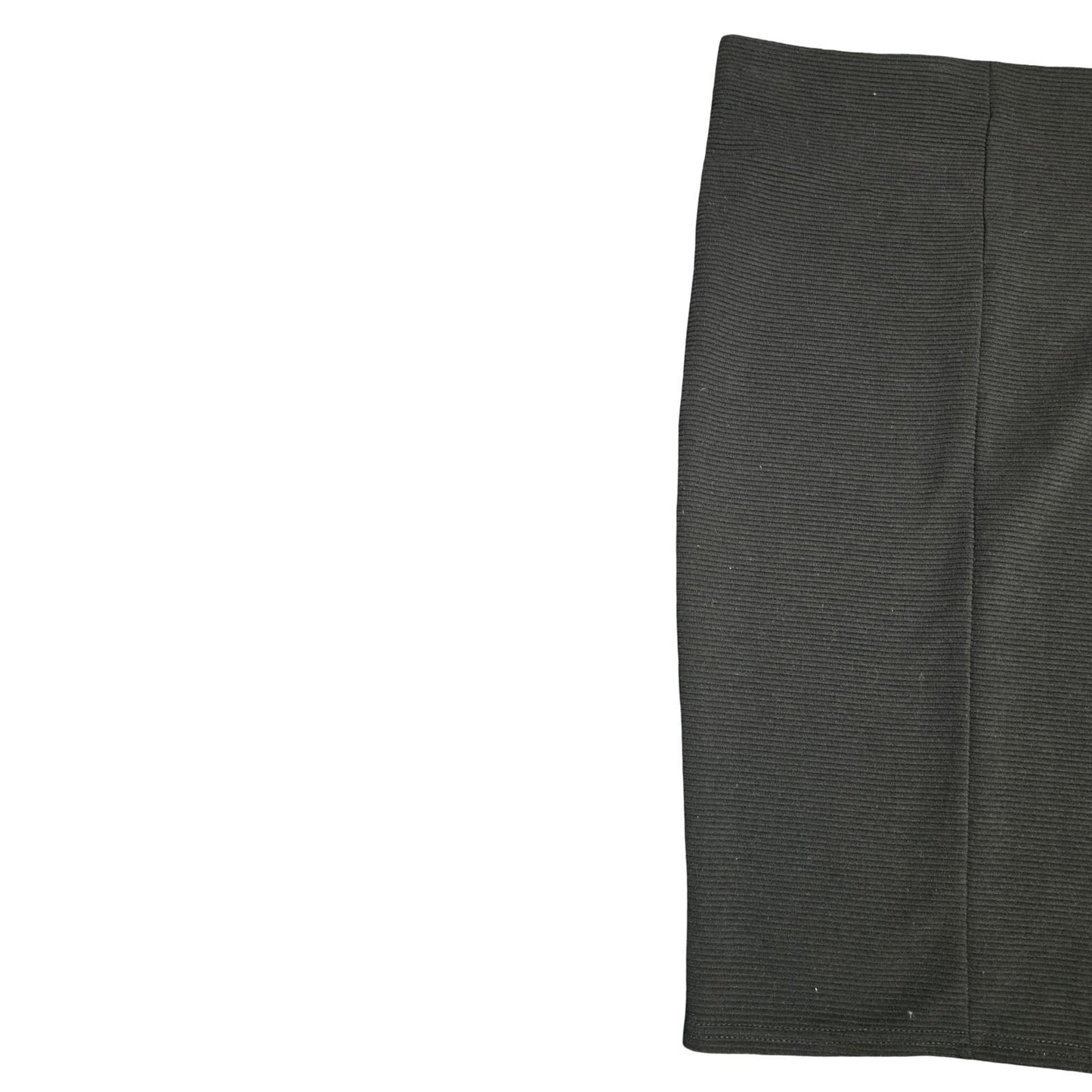 Primark Black Ribbed Bodycon Skirt Size 10 Elasticated Waist Knee Length