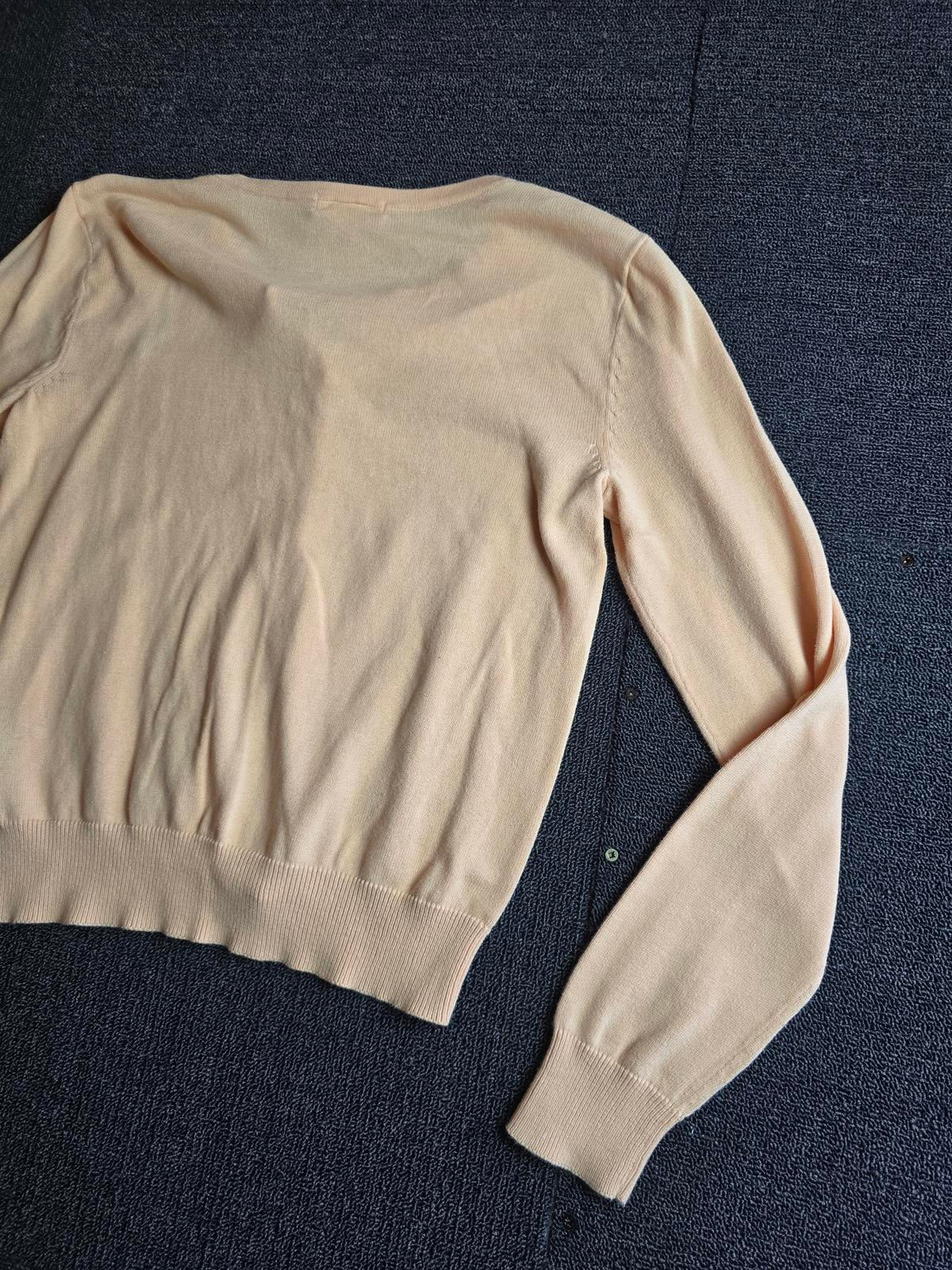 H&M Basic Coral Cardigan V Neck Button Up S Size 10–12 Cotton