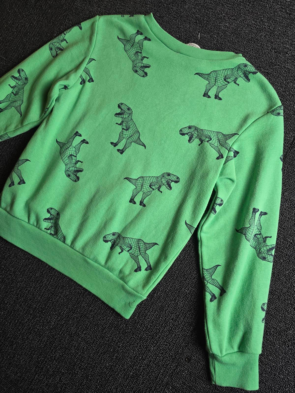 H&M boys green dinosaur jumper age 6-8years