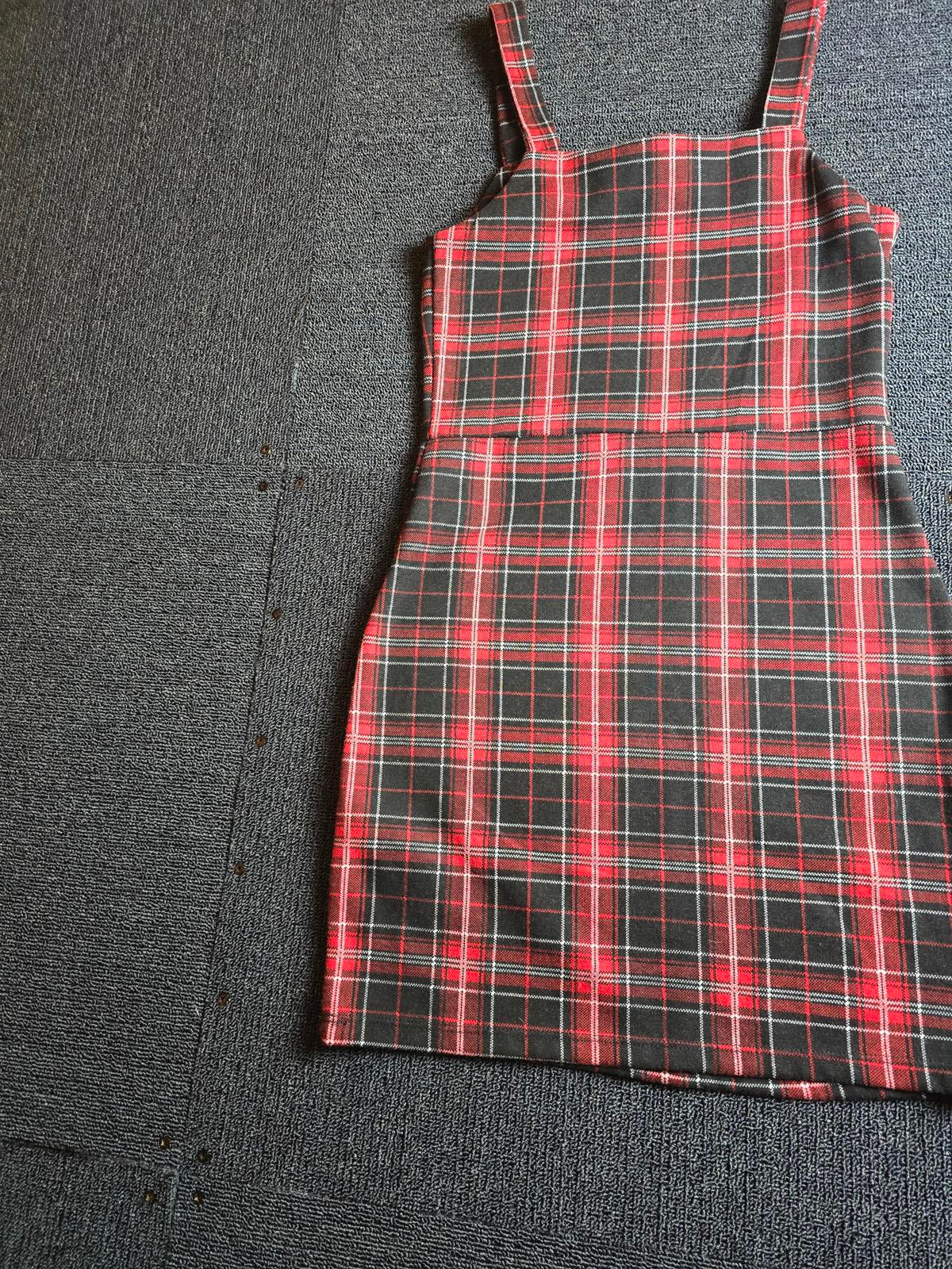 Red Tartan Dress Size 12-13yrs Pinafore New Look