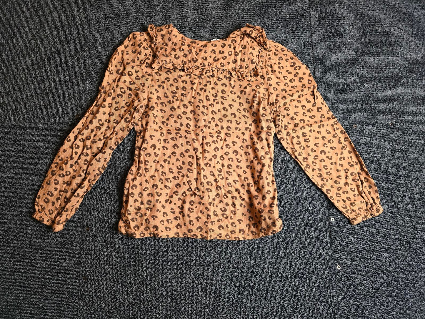 Brown Animal Print Blouse Age 6-7 Years Easy Wear H&M Girls