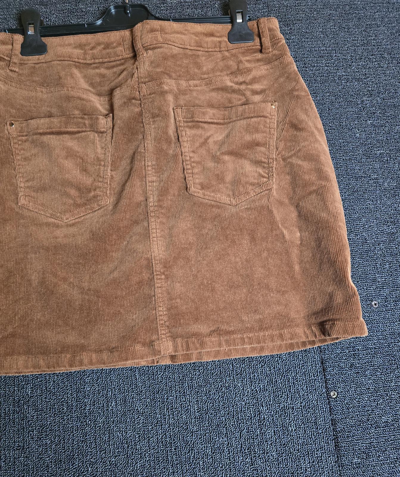 Dorothy Perkins Brown Cord Skirt Size 12 Mini Knee Length Pockets