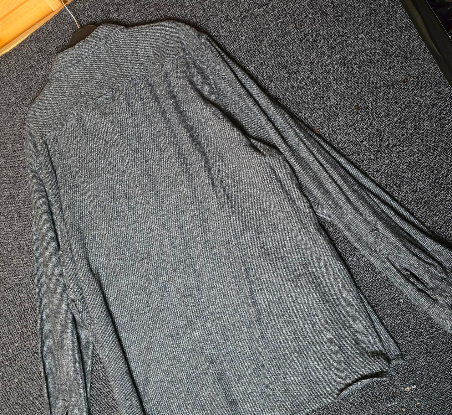 George Men's Dark Grey Heavyweight Cotton Shirt Size 2XL Long Sleeve