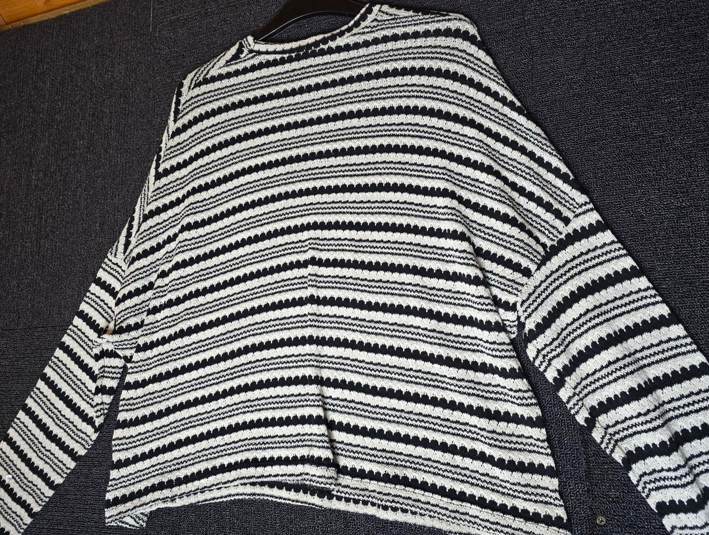 George Black & White Striped Relaxed Jumper Size 16 Lightweight Knit