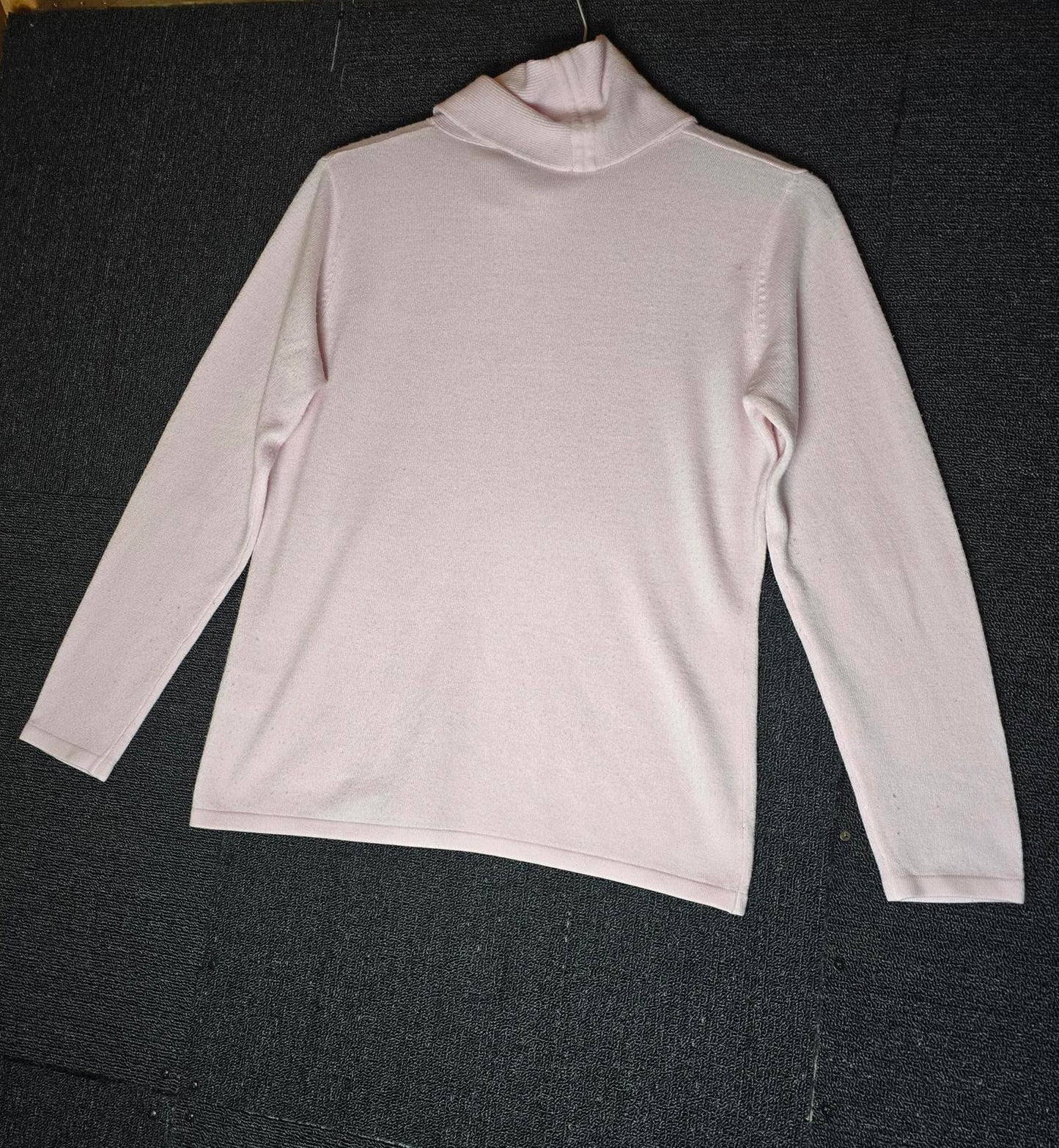 Emreco Light Pink Turtleneck Jumper Size 16 Acrylic Knit