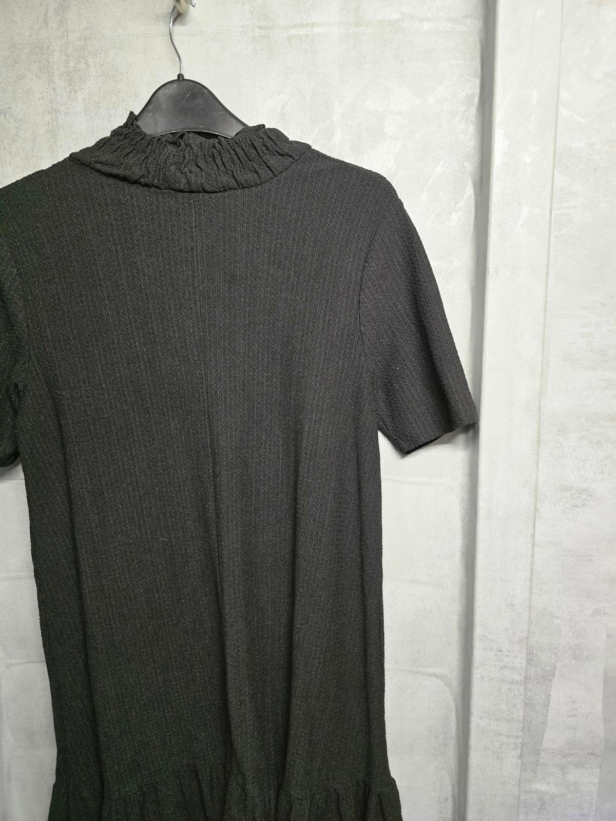 Zara black short sleeved dress high neck S size 8/10