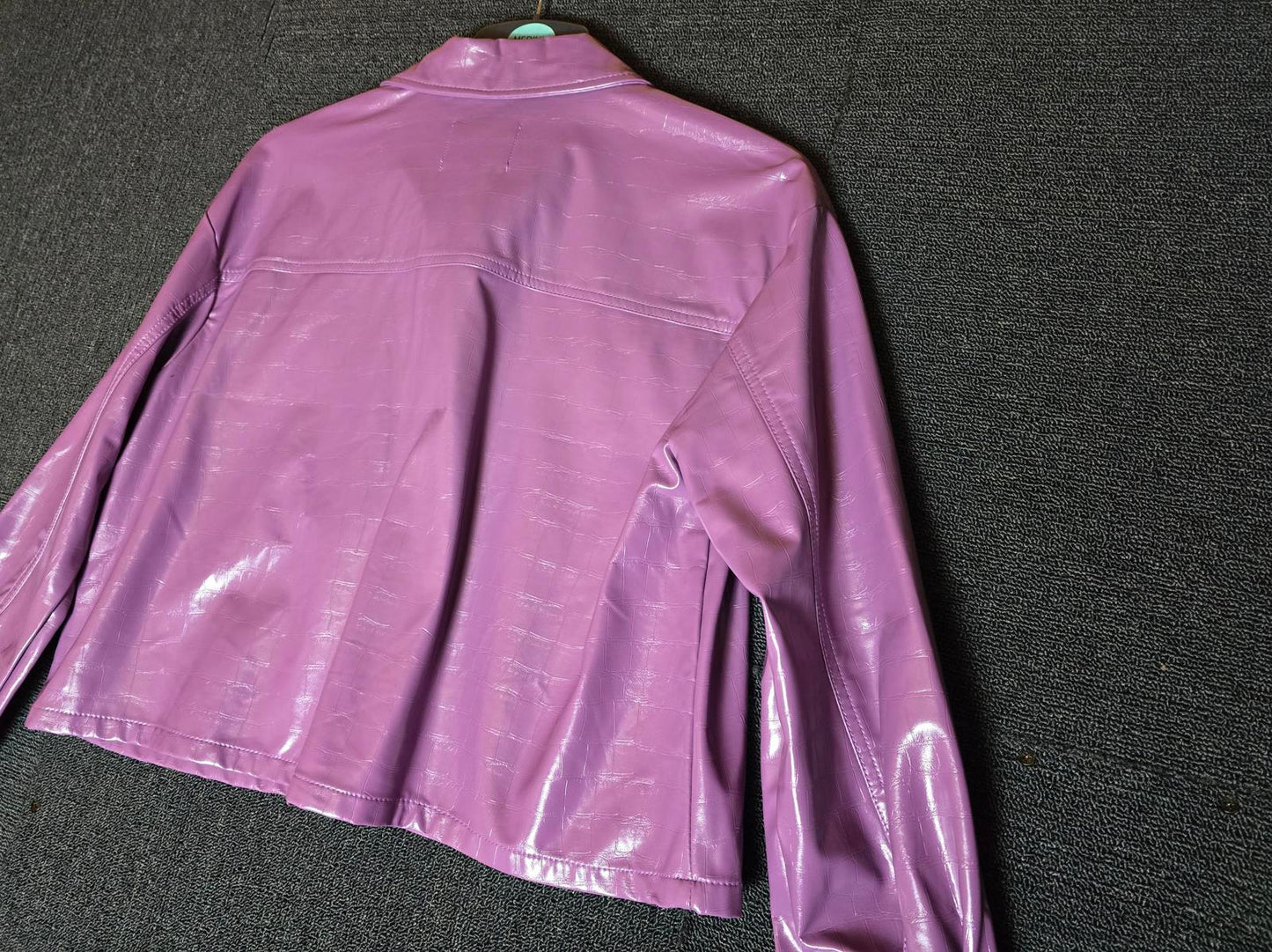 ONLY lilac faux leather jacket box cropped fit M size 12/14