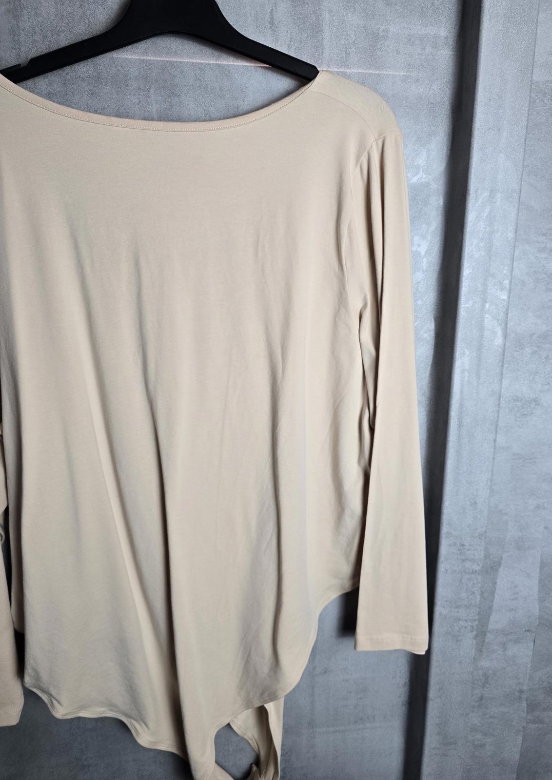 Tu long sleeved beige bodysuit square neck size 26