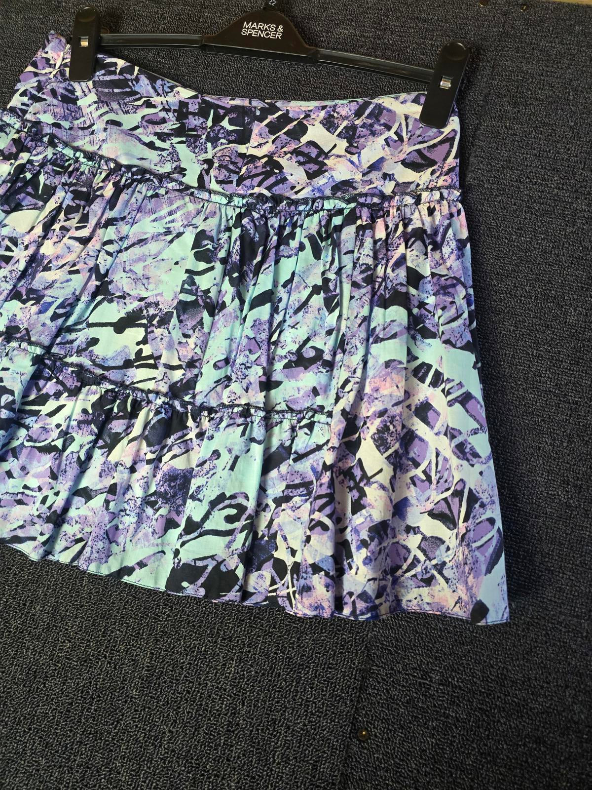 Jane Norman purple & turquoise patterned mini skirt Y2k NWT size 8