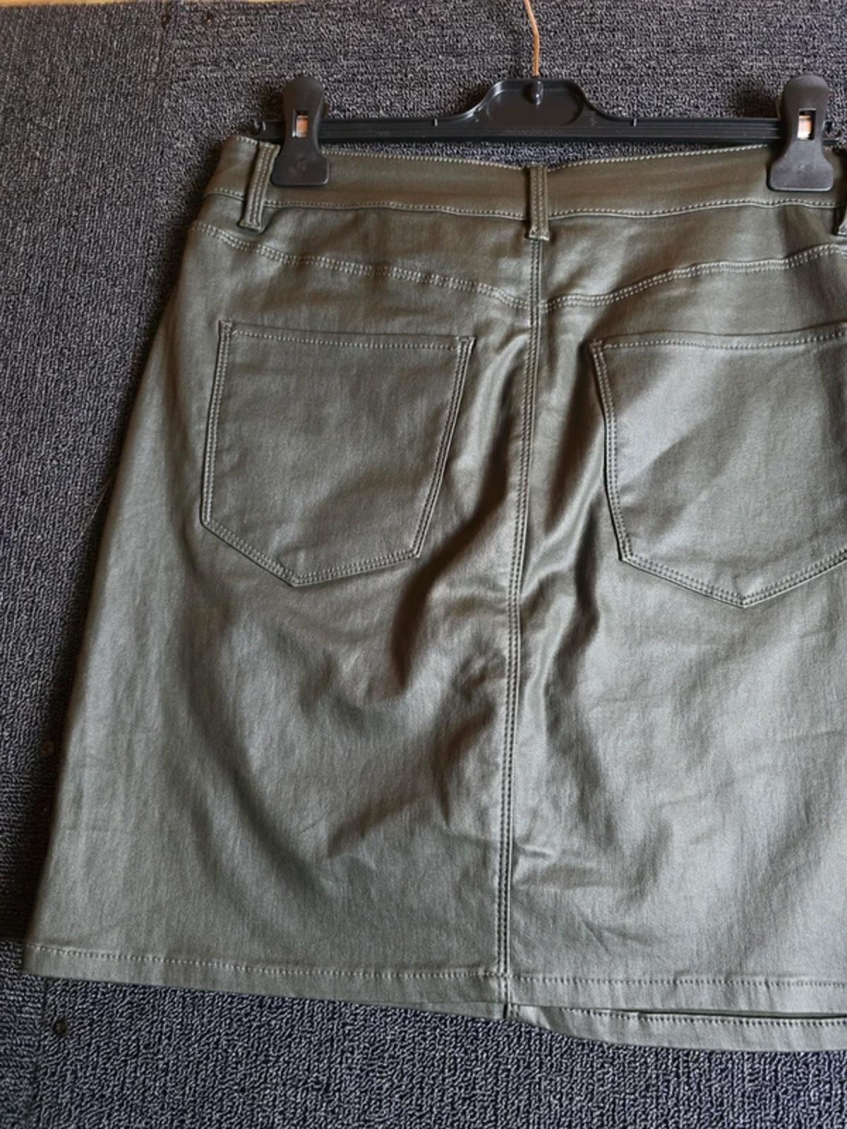 Khaki Green Coated Skirt Size 14 Casual Next