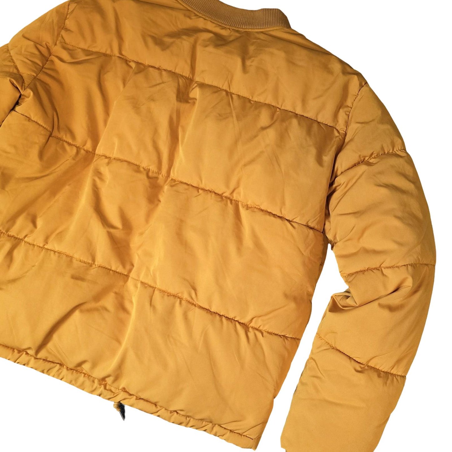 Mustard Puffer Jacket M Size 10/12 Quilted Causal Pull & Bear