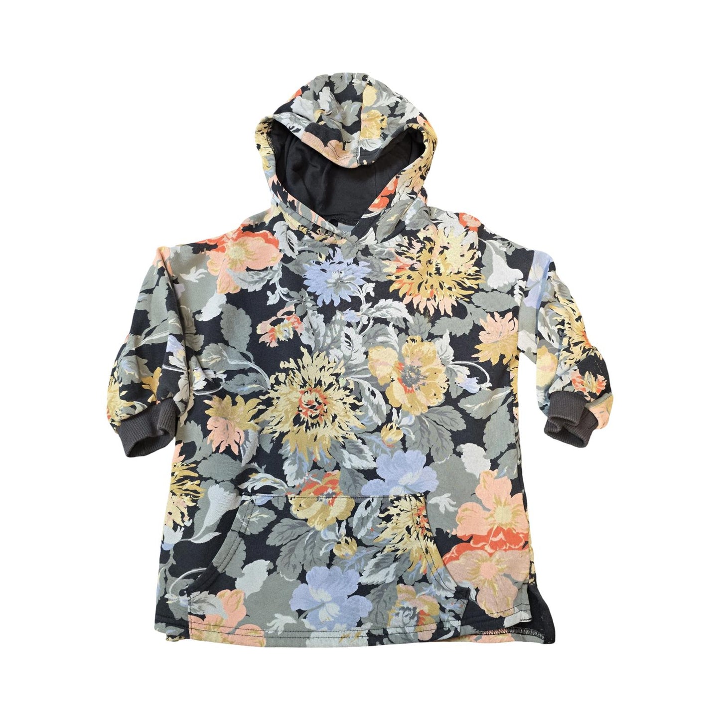 Next Girls Floral Hoodie Multicolour Pockets Age 3–4 Years Cotton Blend