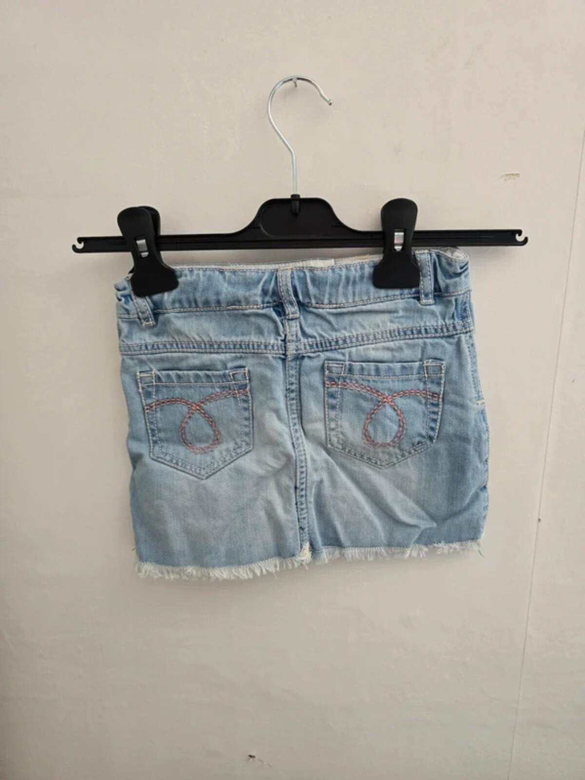 F&F light blue denim skirt frayed hem Girls 3-4years