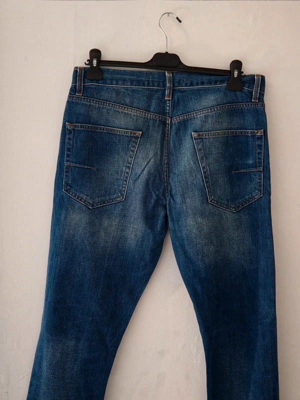 Topman Vintage Slim Blue Denim Jeans W32 Regular Straight Slim Leg 100% Cotton