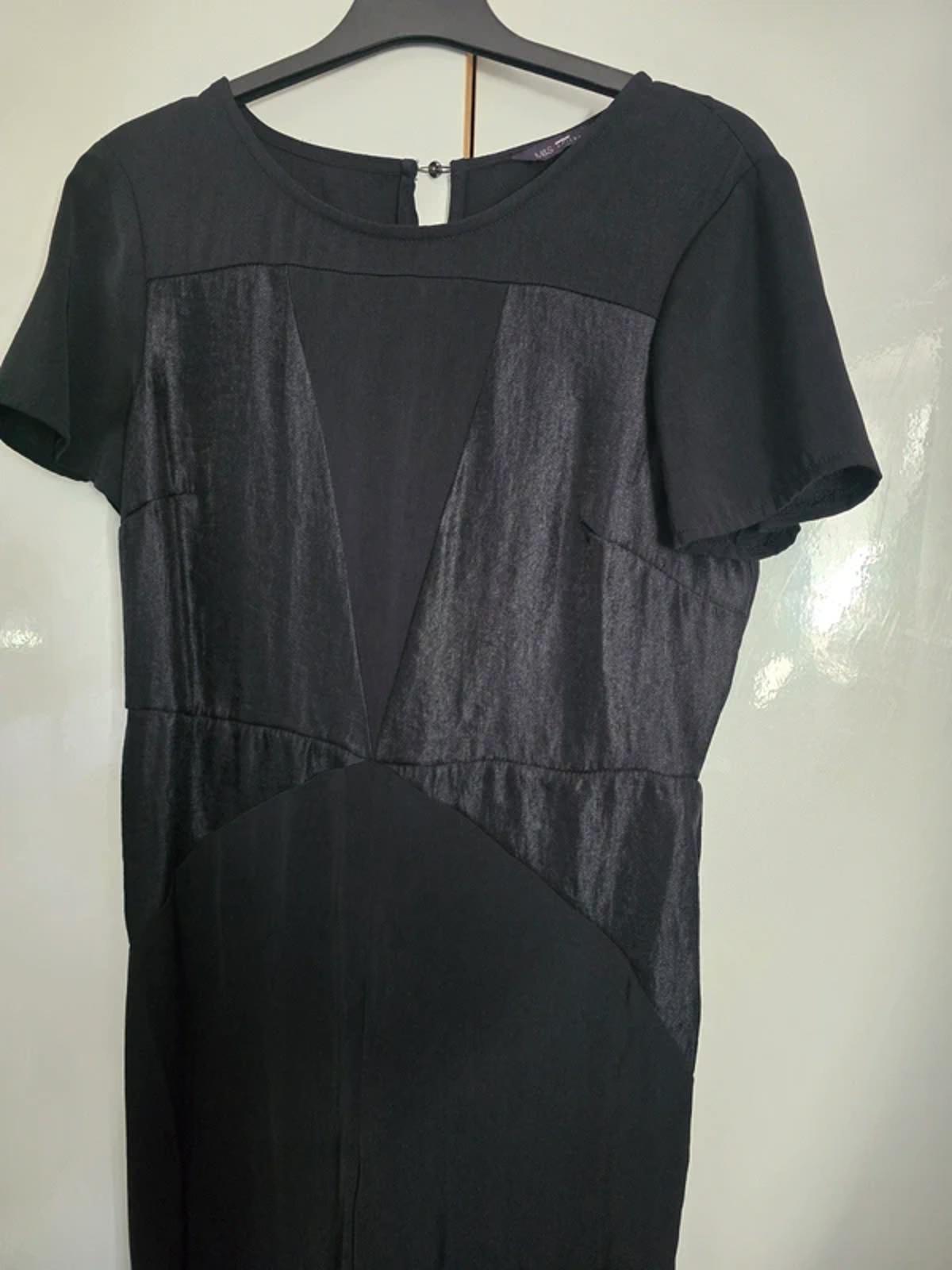 M&S Jumpsuit Black Size 12Reg Short Sleeved Flared Weekend