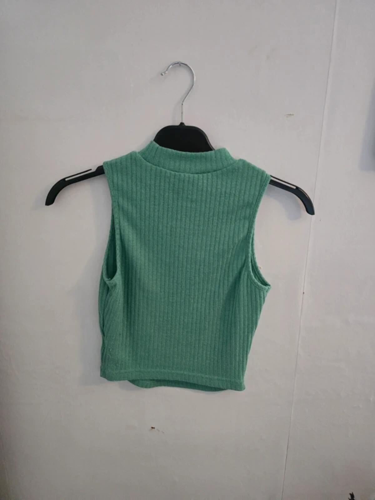 SHEIN Green Cropped Sleeveless Top - Size 6-8