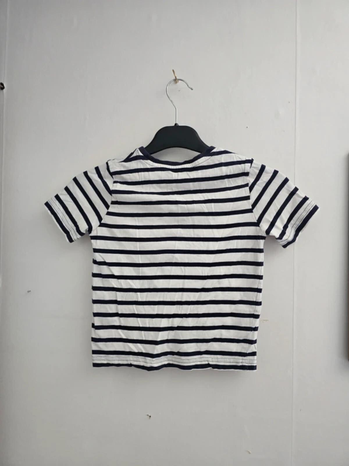 Tu Boys Navy & White Striped Cotton T-Shirt Age 4 Years