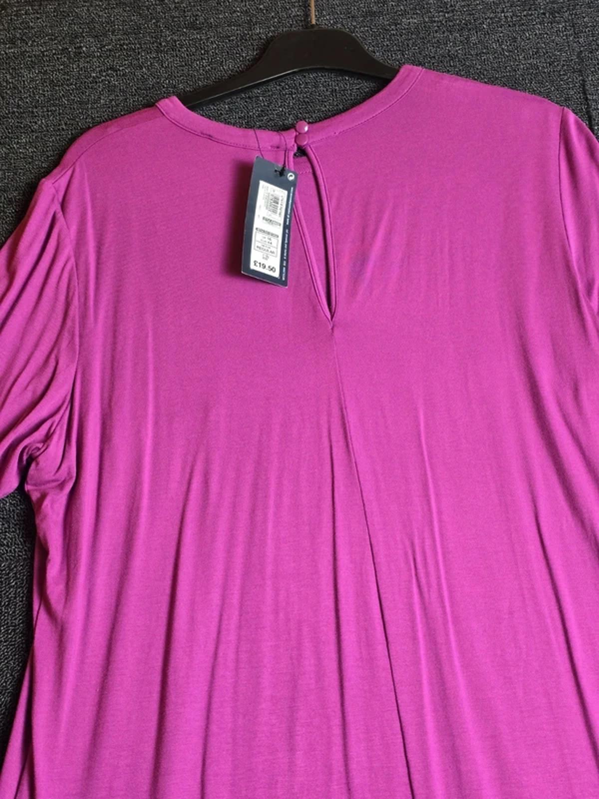 Marks & Spencer Purple Midi Dress Size 16 Long Sleeve NWT