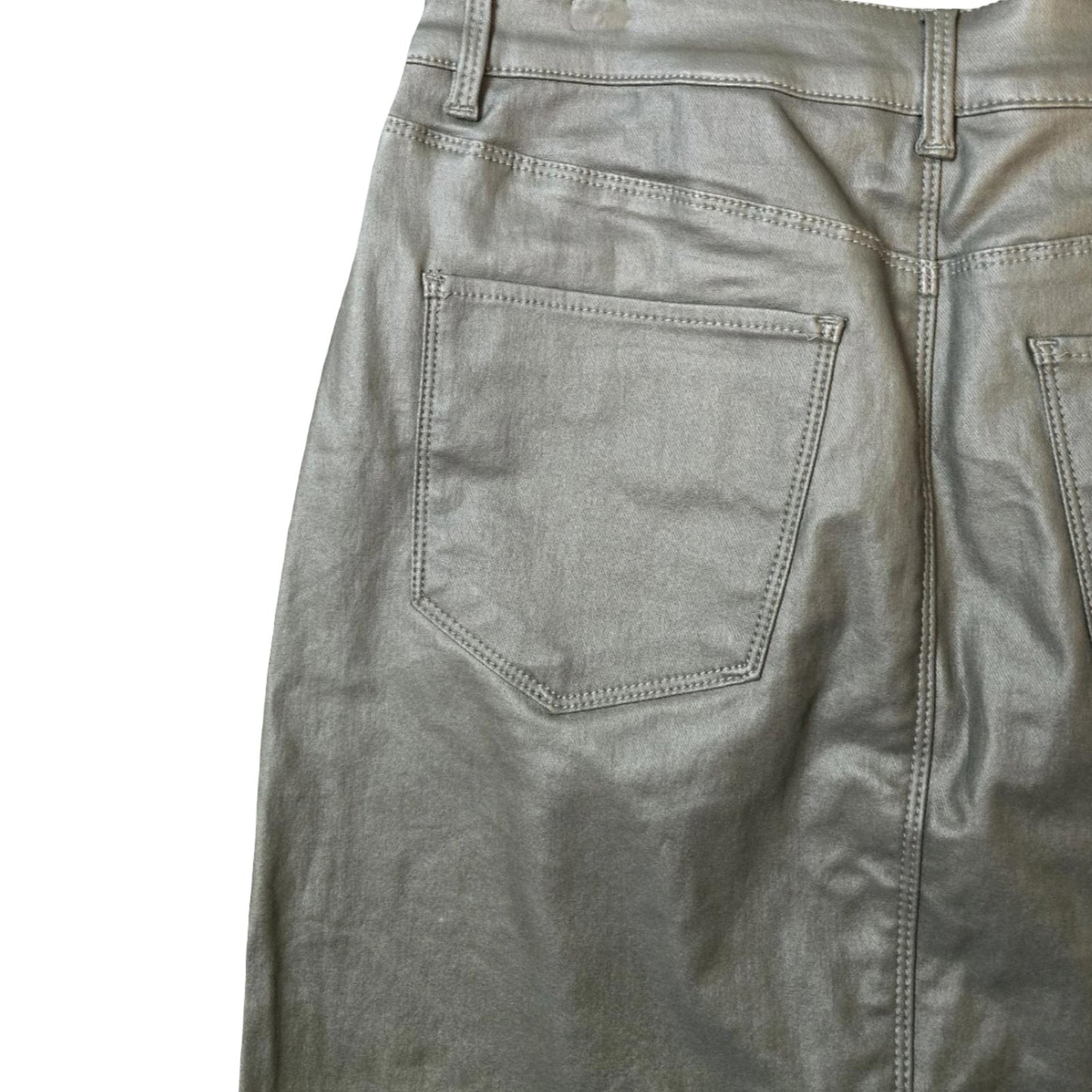 Khaki Green Coated Skirt Size 14 Casual Next