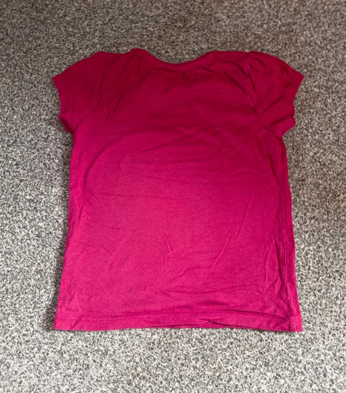 Young Dimensions Girls Magenta Plum Purple Short Sleeve Puff Sleeve T-Shirt Age 4-5 Years