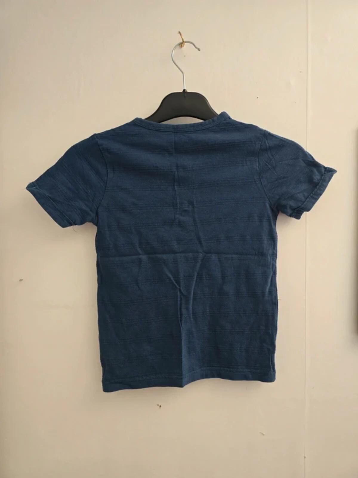 Tu Boys Navy Henley Button-Front Cotton T-Shirt Age 4-5 Years