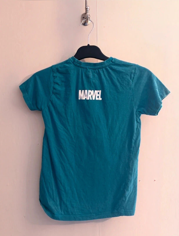 Primark Marvel Boys Teal Short Sleeved Cotton T-Shirt Age 7-8 Years