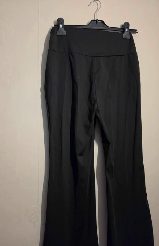 SHEIN Black High Waisted Flared Trousers L Size 10-12