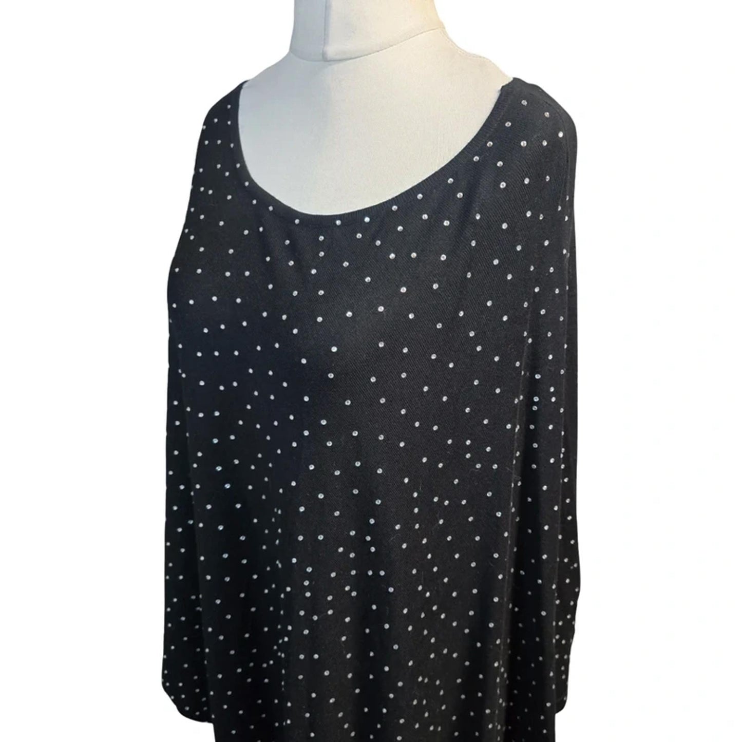 Frank Usher Poncho Black Size 16–20 Diamanté Detail / Layering