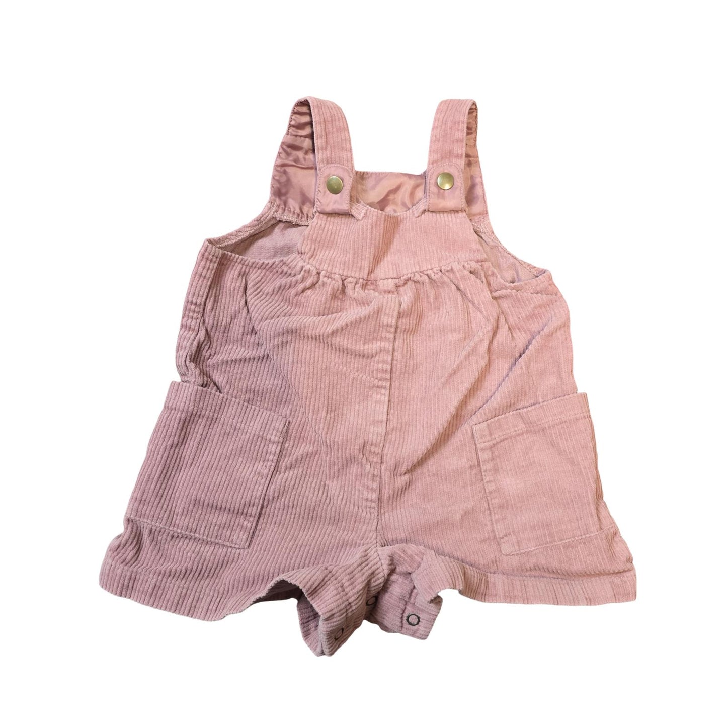 Nutmeg Girls Pink Cord Dungaree Shorts 18–24 Months Cotton
