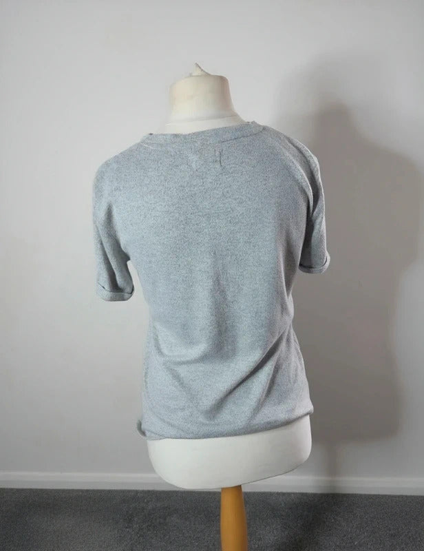 Jeff & Co Grey Dandelion Make a Wish Graphic T-Shirt Short Sleeve Size 8-10