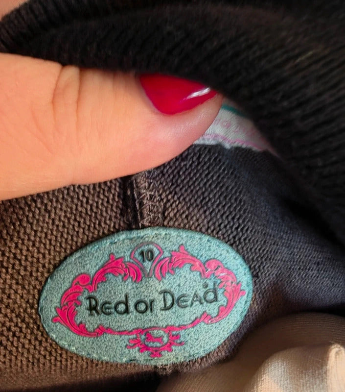 Red Or Dead Black & Grey Contrast Stitch Longline Cardigan – Size 10