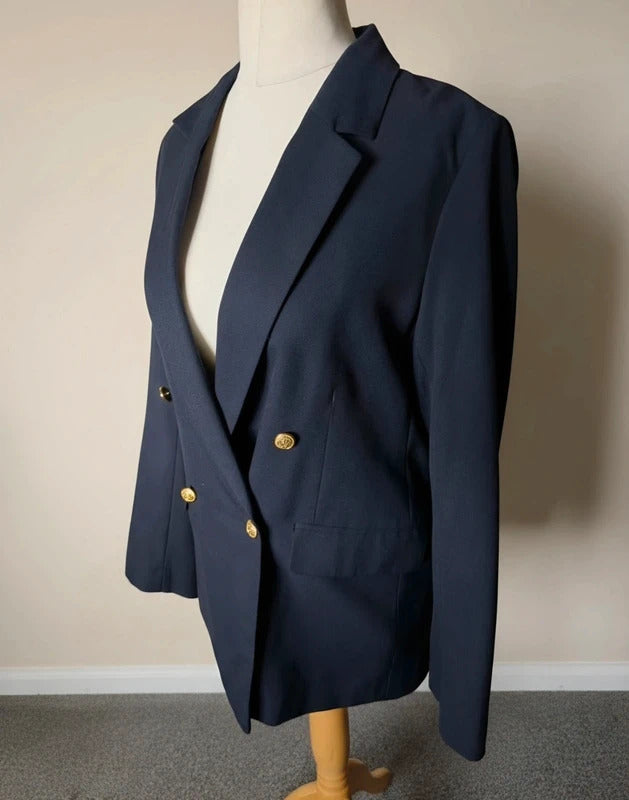 H&M Black Gold Button Blazer – Size Small ( Size 10–12)