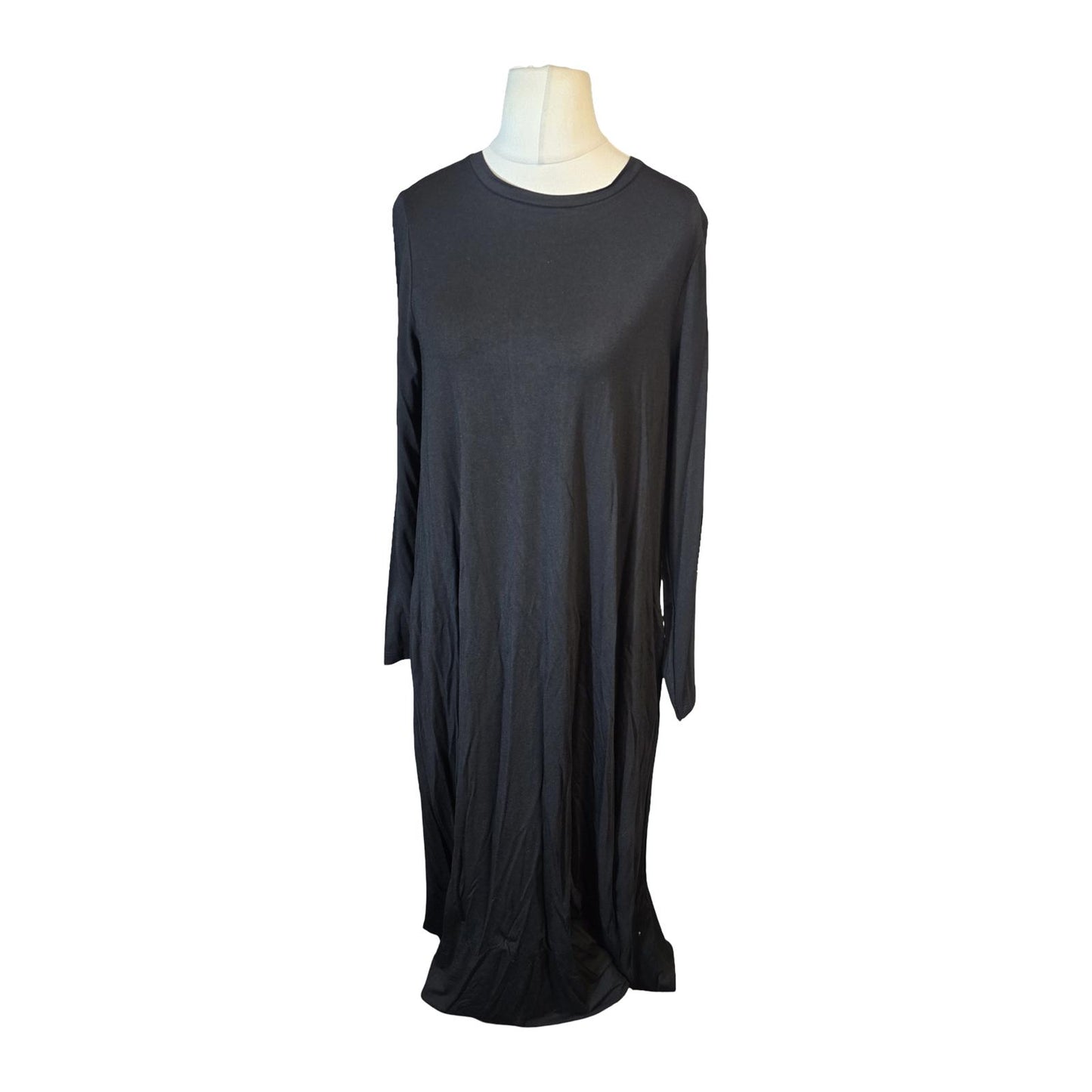 Next Black Long Sleeve Maxi Dress β Oversized Stretch Modal β Size 12 β NWT