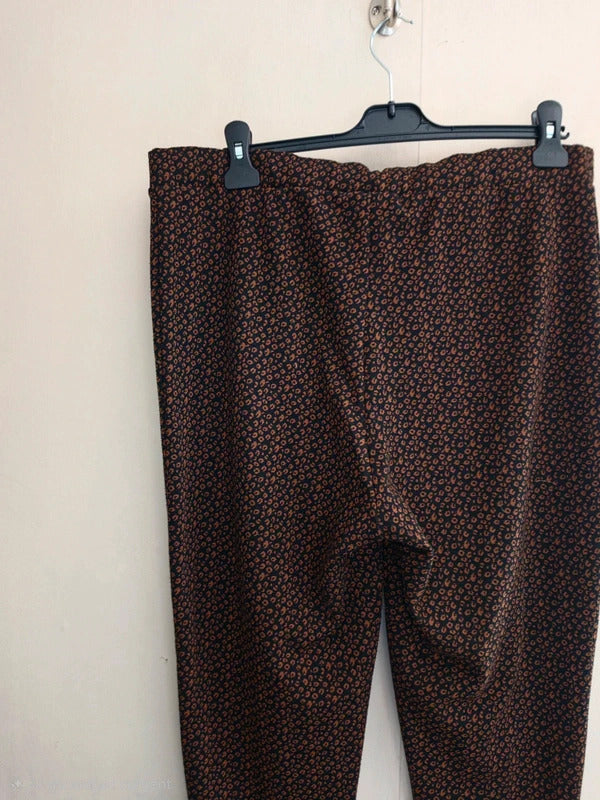 George Brown & Black Animal Print Front-Zip Skinny Trousers Size 20