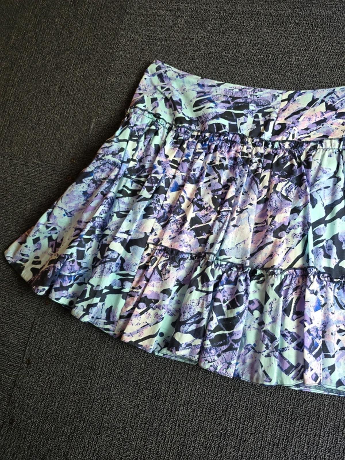 Jane Norman Mini Skirt Purple & Turquoise Abstract Size 8 Y2K Cotton NWT