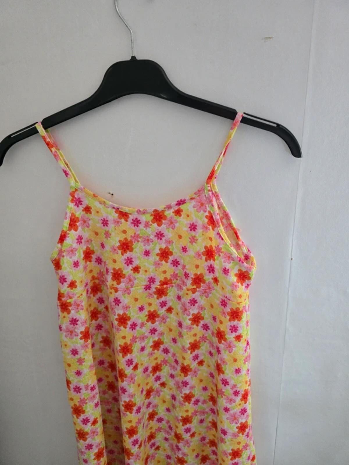 Primark Girls Red, Pink & Yellow-Green Floral Dress Size Age 11-12 Years