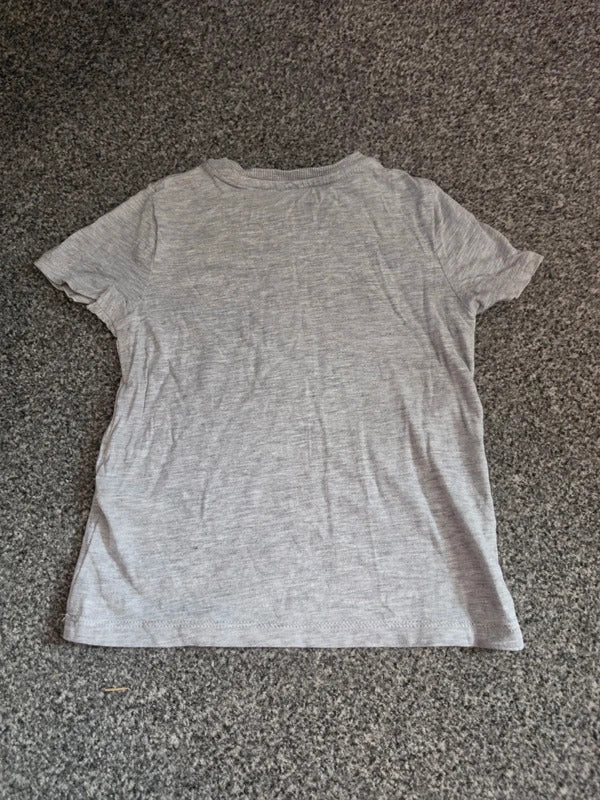 M&S Boys Grey Marl Plain Short Sleeve T-Shirt Age 3-4 Years