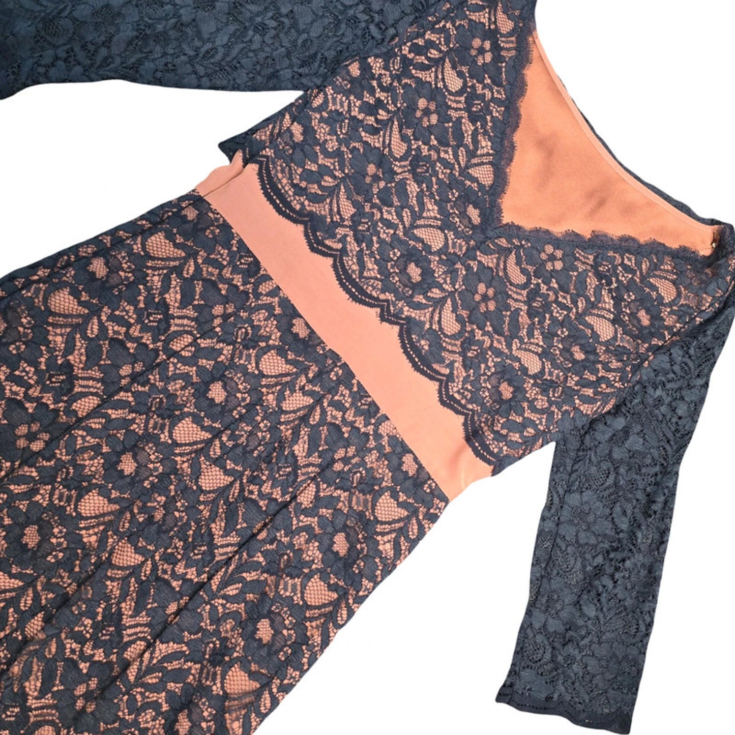 Boden Lace Occasion Dress Navy Blush Size 10 Wedding Party