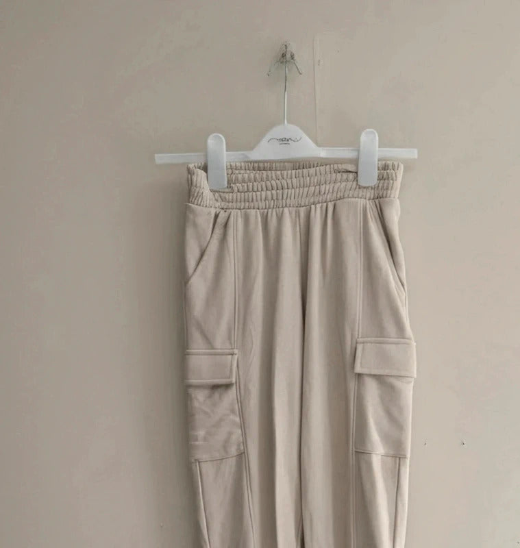 Matalan Girls Beige High Waisted Cargo Joggers Cuffed Hems NWT Age 10 Years