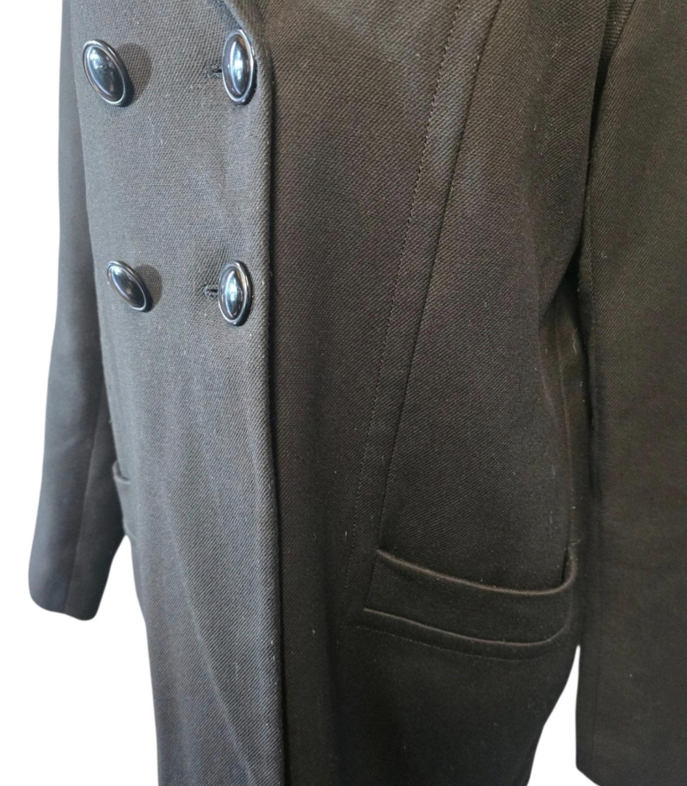 Next Coat Black Size 14 Faux Fur Collar Smart Causal