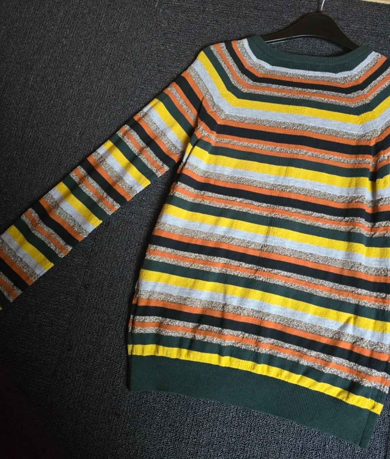 Next Striped Glitter Cardigan Green Yellow Orange Size 10 Cotton Blend