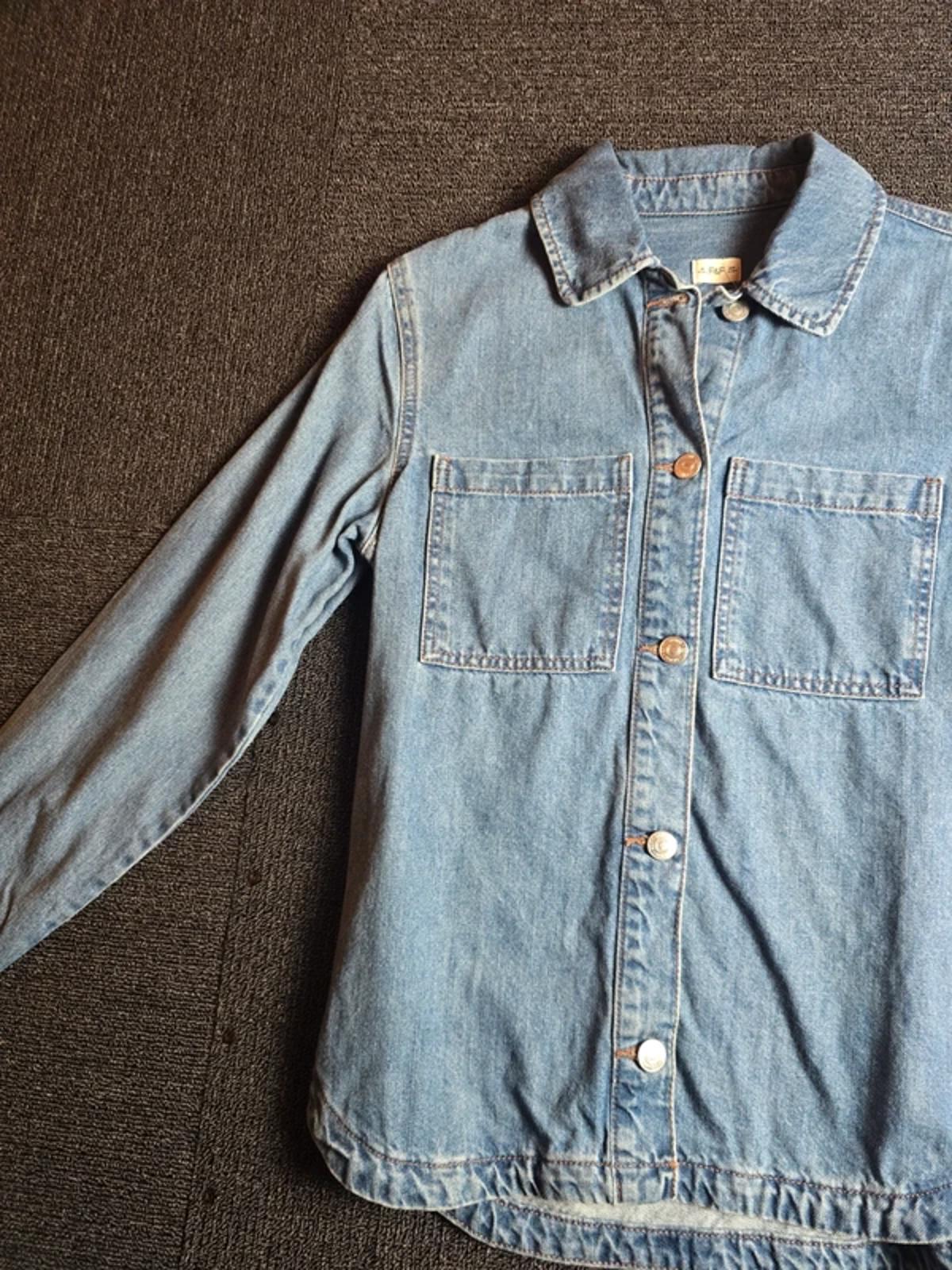 F&F Kids Denim Shirt Age 11–12 Blue Long Sleeve Cotton