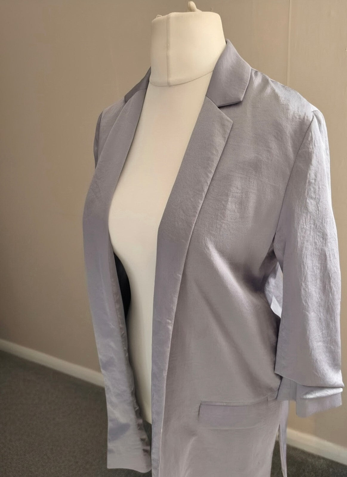 Next Tailoring Metallic Grey Blazer - Size 8