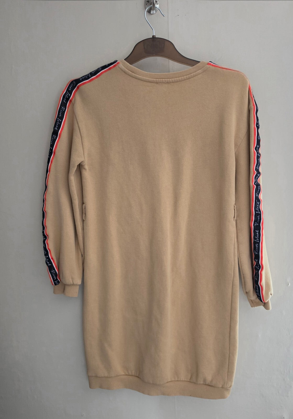 River Island Girls Beige Long Sleeve Knit Jumper Dress Age 11-12 Years